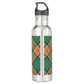 Clan Pollock Crest over Tartan Waterfles (Achterkant)