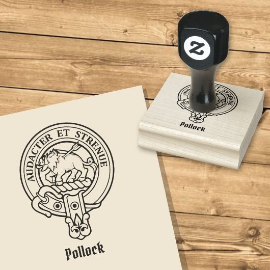 Clan Pollock Crest Rubber Stamp Rubberstempel