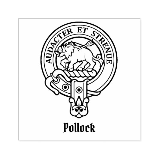 Clan Pollock Crest Rubber Stamp Rubberstempel (Afrduk)