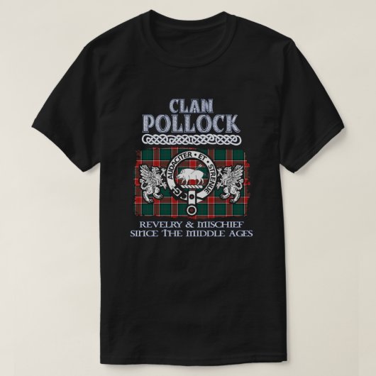 Clan Pollock crest Schotse clans Schotse achternaa T-shirt (Design voorkant)