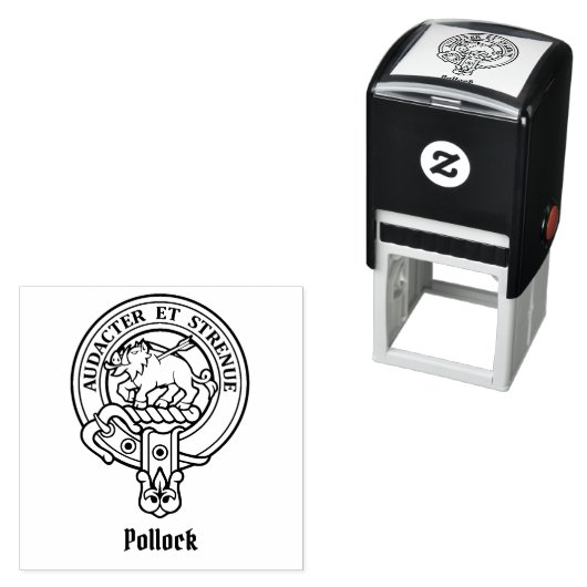 Clan Pollock Crest Self-Inking Stamp Zelfinktende Stempel (In situ)