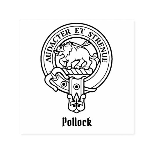 Clan Pollock Crest Self-Inking Stamp Zelfinktende Stempel (Design)