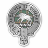 Clan Pollock Crest & Tartan Sticker (Voorkant)
