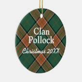 Clan Pollock Scottish Tartan Keramisch Ornament (Rechts)