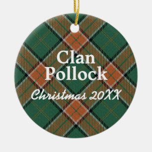 Clan Pollock Scottish Tartan Keramisch Ornament