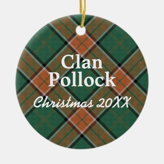 Clan Pollock Scottish Tartan Keramisch Ornament (Voorkant)