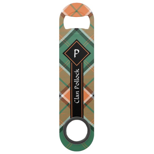 Clan Pollock Tartan Bar Key Speed Flessenopener (Voorkant)