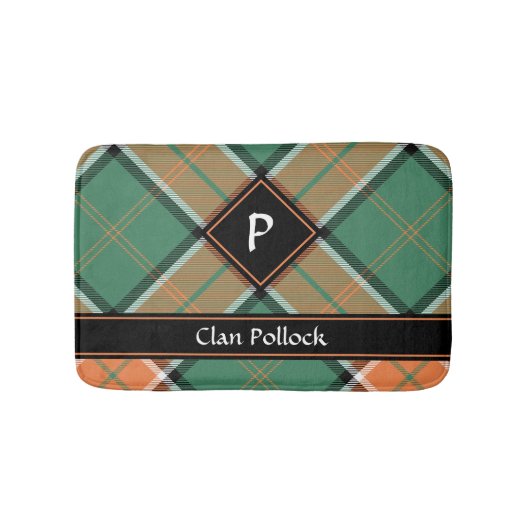 Clan Pollock Tartan Bath Mat (Voorkant)