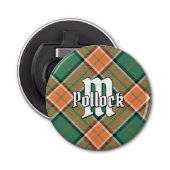 Clan Pollock Tartan Bottle Open Button Flesopener (Voorkant)