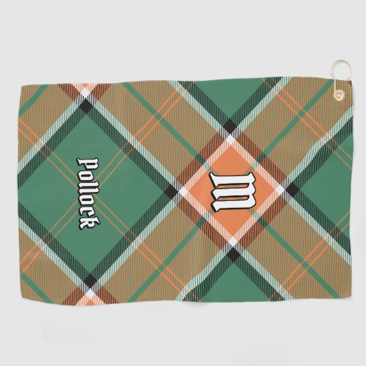 Clan Pollock Tartan Golf Towel Golfhanddoek (Horizontaal)