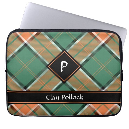 Clan Pollock Tartan-laptophoes Laptop Sleeve (Voorkant)
