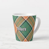Clan Pollock Tartan Latte Mok (Rechterhoek)