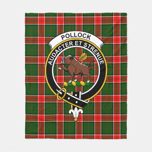 Clan Pollock Tartan Pset Fleece Deken (Voorkant)