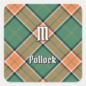 Clan Pollock Tartan Square Sticker (Voorkant)