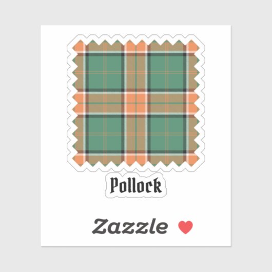 Clan Pollock Tartan Sticker (Vel)