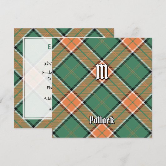 Clan Pollock Tartan Uitnodiging (Voorkant / Achterkant)