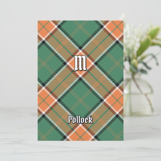 Clan Pollock Tartan Uitnodiging (Staand voorkant)