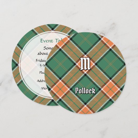 Clan Pollock Tartan Uitnodiging (Voorkant / Achterkant)