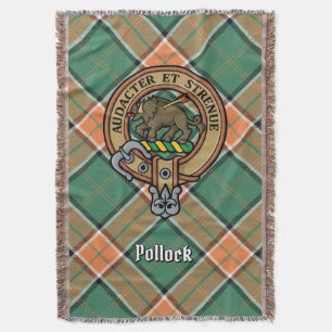 Clan Pollock-wapen boven tartan Deken