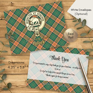 Clan Pollock Wapen boven Tartan Folie Uitnodiging Briefkaart