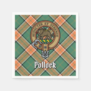 Clan Pollock Wapen boven Tartan Servet