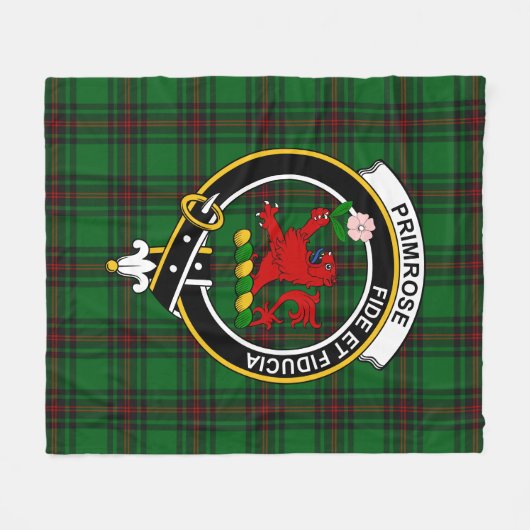 Clan Primrose Tartan Pset Fleece Deken (Voorkant (Horizontaal))