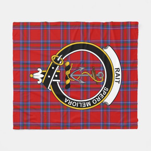 Clan Rait Tartan Pset Fleece Deken (Voorkant (Horizontaal))