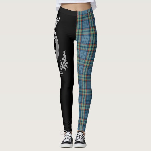 Clan Ralston Crest & Tartan Leggings (Voorkant)