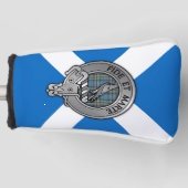 Clan Ralston Crest & Tartan op Saltire Golfheadcover (Voorkant)
