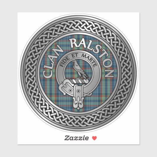 Clan Ralston Crest & Tartan Sticker (Vel)