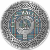 Clan Ralston Crest & Tartan Sticker (Voorkant)