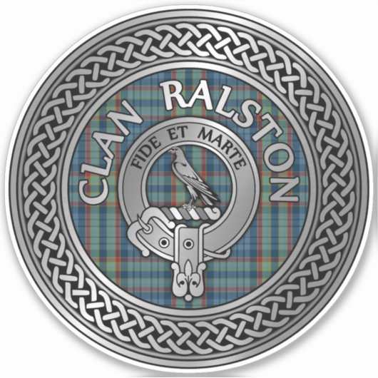 Clan Ralston Crest & Tartan Sticker (Voorkant)