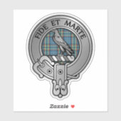 Clan Ralston Crest & Tartan Sticker (Vel)
