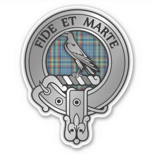 Clan Ralston Crest & Tartan Sticker (Voorkant)