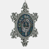 Clan Ralston Crest & Tartan Tin Sneeuwvlok Ornament (Links)