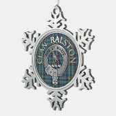 Clan Ralston Crest & Tartan Tin Sneeuwvlok Ornament (Rechts)