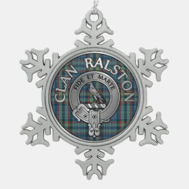 Clan Ralston Crest & Tartan Tin Sneeuwvlok Ornament