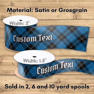 Clan Ramsay Blauwe Jacht Tartan Satijnen Lint