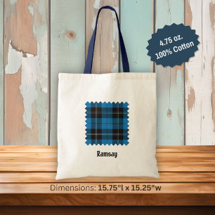 Clan Ramsay Blauwe Jacht Tartan Tote Bag