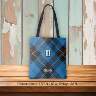 Clan Ramsay Blauwe Jacht Tartan Tote Bag