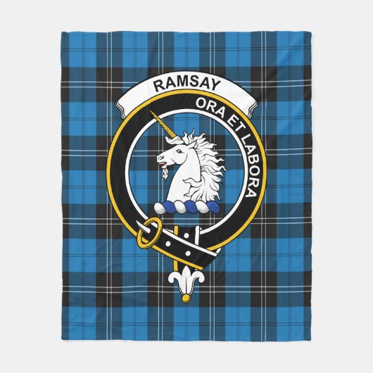 Clan Ramsay Blue Ancient Tartan Pset Fleece Deken (Voorkant)