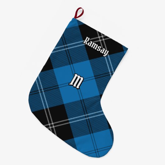 Clan Ramsay Blue Hunting Tartan Grote Kerstsok (Voorkant (Hangend))