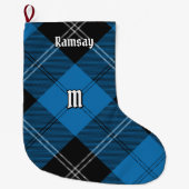 Clan Ramsay Blue Hunting Tartan Grote Kerstsok (Voorkant)