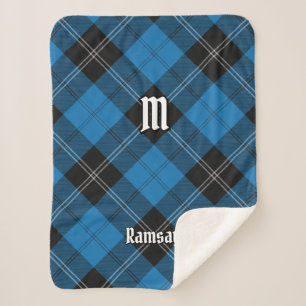 Clan Ramsay Blue Hunting Tartan Sherpa Deken