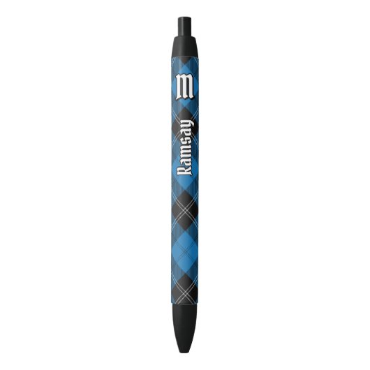 Clan Ramsay Blue Hunting Tartan Zwarte Inkt Pen (Voorkant Verticaal)