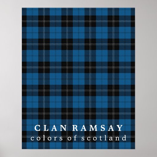 Clan Ramsay Colors of Scotland Blue Hunting Tartan Poster (Voorkant)