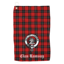 Clan Ramsay Crest Badge en Tartan 