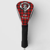Clan Ramsay Crest Badge en Tartan  Golfheadcover (Voorkant)