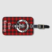 Clan Ramsay Crest Badge & Tartan Bagagelabel (Voorkant (horizontaal))