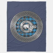 Clan Ramsay Crest & Hunting Tartan Knot Fleece Deken (Voorkant)